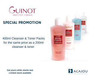 SPECIAL PROMOTION, Guinot cleanser, toner, packs, Acajou,